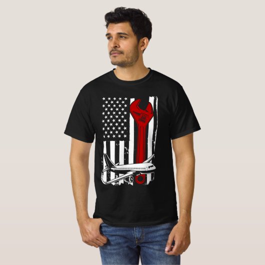 Vliegtuigmachine, mechanisch t-shirt (Voorkant volledig)