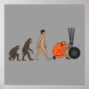 Vliegtuigmachinist Evolutie Ingenieur Poster