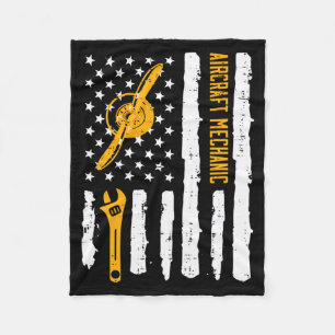 Vliegtuigmachinist Vlag 4 juli Patriottische Manne Fleece Deken