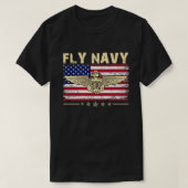 Vliegtuigmakelaar Klassieke marineofficier Pilot W T-shirt (Design voorkant)