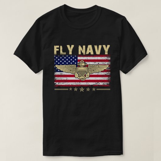 Vliegtuigmakelaar Klassieke marineofficier Pilot W T-shirt (Design voorkant)
