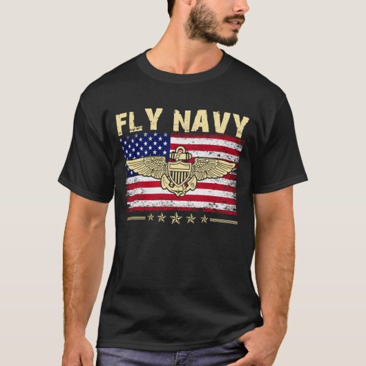 Vliegtuigmakelaar Klassieke marineofficier Pilot W T-shirt (Voorkant)