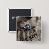 Vliegtuigmakerij Vierkante Button 5,1 Cm (Voorkant /achterkant)