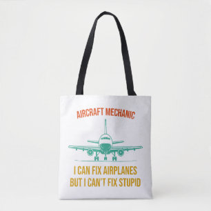 Vliegtuigmecanicus ik kan vliegtuigen repareren ma tote bag