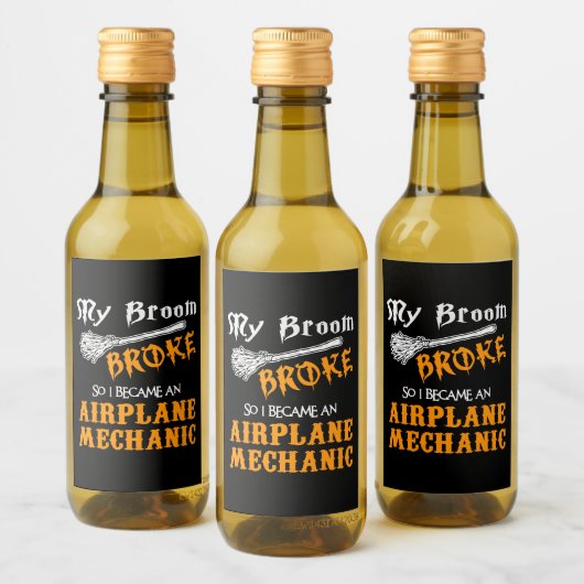 Vliegtuigmechanisme Wijn Etiket (Flessen)