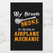 Vliegtuigmechanisme Wijn Etiket (Enkel label)