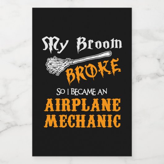 Vliegtuigmechanisme Wijn Etiket (Enkel label)