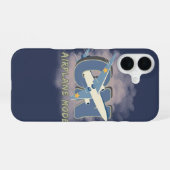 Vliegtuigmodus AAN – Grappige Reis iPhone 16 Hoesje (Achterkant horizontaal)