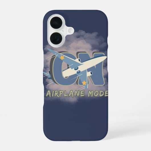 Vliegtuigmodus AAN – Grappige Reis iPhone 16 Hoesje (Achterkant)