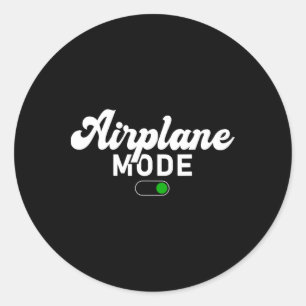 Vliegtuigmodus Aan Grappige Zomer Vakantie Ronde Sticker