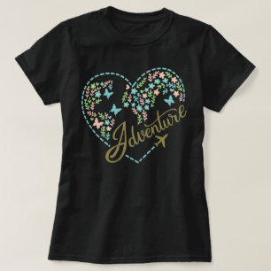 Vliegtuigmodus Avontuur Hart Grafisch voor Vrouwen T-shirt