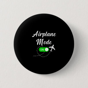Vliegtuigmodus Grappige Reis Piloot Vliegtuig Vaka Ronde Button 5,7 Cm