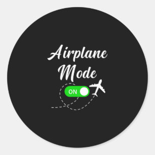 Vliegtuigmodus Grappige Reis Piloot Vliegtuig Vaka Ronde Sticker