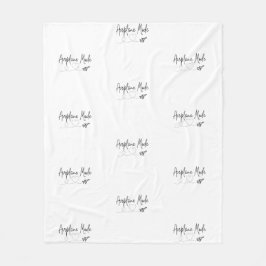 Vliegtuigmodus met hart in zwart fleece deken