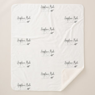 Vliegtuigmodus met hart in zwart sherpa deken