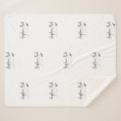 Vliegtuigmodus met hart in zwart sherpa deken (Voorkant (horizontaal))