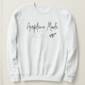 Vliegtuigmodus met hart in zwart trui (Design voorkant)