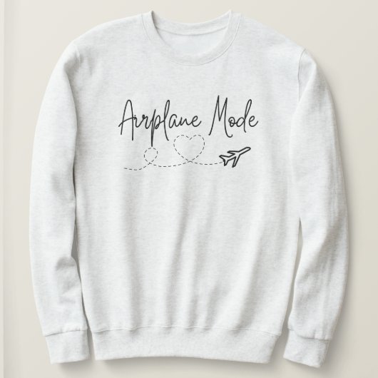 Vliegtuigmodus met hart in zwart trui (Design voorkant)