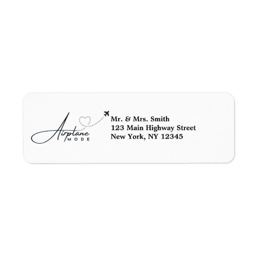 Vliegtuigmodus, Reizen, Minimalistisch Script, Luc Etiket (Voorkant)