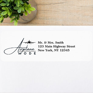 Vliegtuigmodus, Reizen, Minimalistisch Script, Luc Etiket