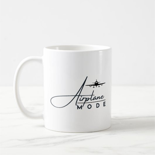 Vliegtuigmodus, Reizen, Minimalistisch Script, Luc Koffiemok (Links)