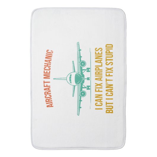 Vliegtuigmonteur ik kan vliegtuigen repareren, maa badmat (Voorkant Verticaal)