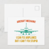 Vliegtuigmonteur ik kan vliegtuigen repareren, maa feestdagenkaart (Voorkant / Achterkant)