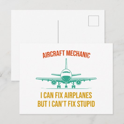 Vliegtuigmonteur ik kan vliegtuigen repareren, maa feestdagenkaart (Voorkant / Achterkant)