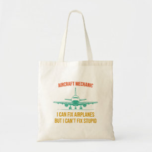 Vliegtuigmonteur ik kan vliegtuigen repareren, maa tote bag