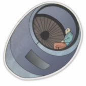 vliegtuigmotordutje sticker (Voorkant)