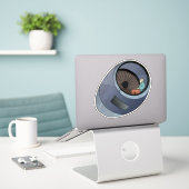 vliegtuigmotordutje sticker (Laptop op bureau)