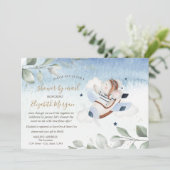 Vliegtuigmuis virtueel Baby shower per post Kaart (Staand voorkant)