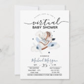 Vliegtuigmuis Zigzag Virtual Baby shower Baby Kaart (Voorkant)