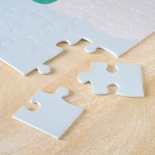 Vliegtuignaam — Boys blauw en Blauwgroen Legpuzzel (Zijkant)