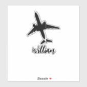 Vliegtuignaamplaatje (Bagage) koffer Sticker (Vel)