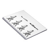 Vliegtuignotebook wegvliegen notitieboek (Rechterzijde)