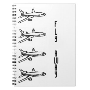 Vliegtuignotebook wegvliegen notitieboek