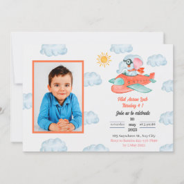 Vliegtuigolifantenverjaardagsfeest Uitnodiging