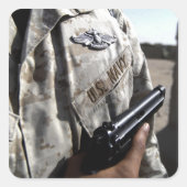 Vliegtuigoorlogvoering Vierkante Sticker (Voorkant)