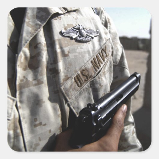 Vliegtuigoorlogvoering Vierkante Sticker (Voorkant)