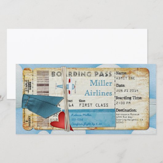 Vliegtuigpartij die instapkaart uitvoert (Voorkant / Achterkant)