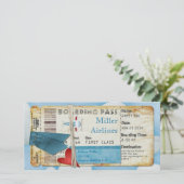 Vliegtuigpartij die instapkaart uitvoert (Staand voorkant)