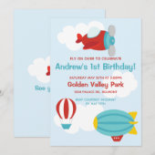 Vliegtuigpartij — Uitnodiging (Voorkant / Achterkant)