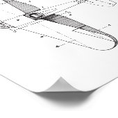  vliegtuigpatentwandkunst, vlakke Poster (Hoek)