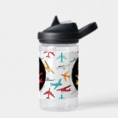 Vliegtuigpatroon aangepaste naam waterfles (Links)