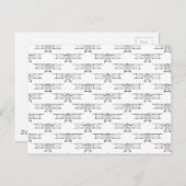  vliegtuigpatroon briefkaart (Voorkant / Achterkant)