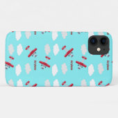 Vliegtuigpatroon op blauw Case-Mate iPhone case (Achterkant (horizontaal))