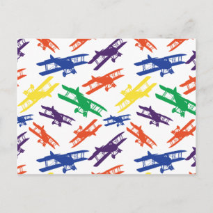  vliegtuigpatroon voor primaire kleuren briefkaart