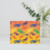 vliegtuigpatroon voor primaire kleuren briefkaart (Staand voorkant)