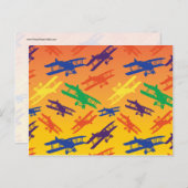 vliegtuigpatroon voor primaire kleuren briefkaart (Voorkant / Achterkant)